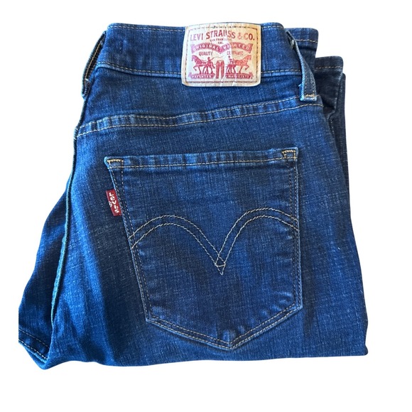 Denim - Levis Classic Bootcut Jeans Womens 4S W27 L30 Dark Wash Blue Denim 39252-0004